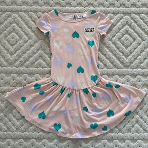 Dot Dot Smile Pink Heart Twirl Dress 3/4 BNWT Soft Stretch Cute Girly Sweet